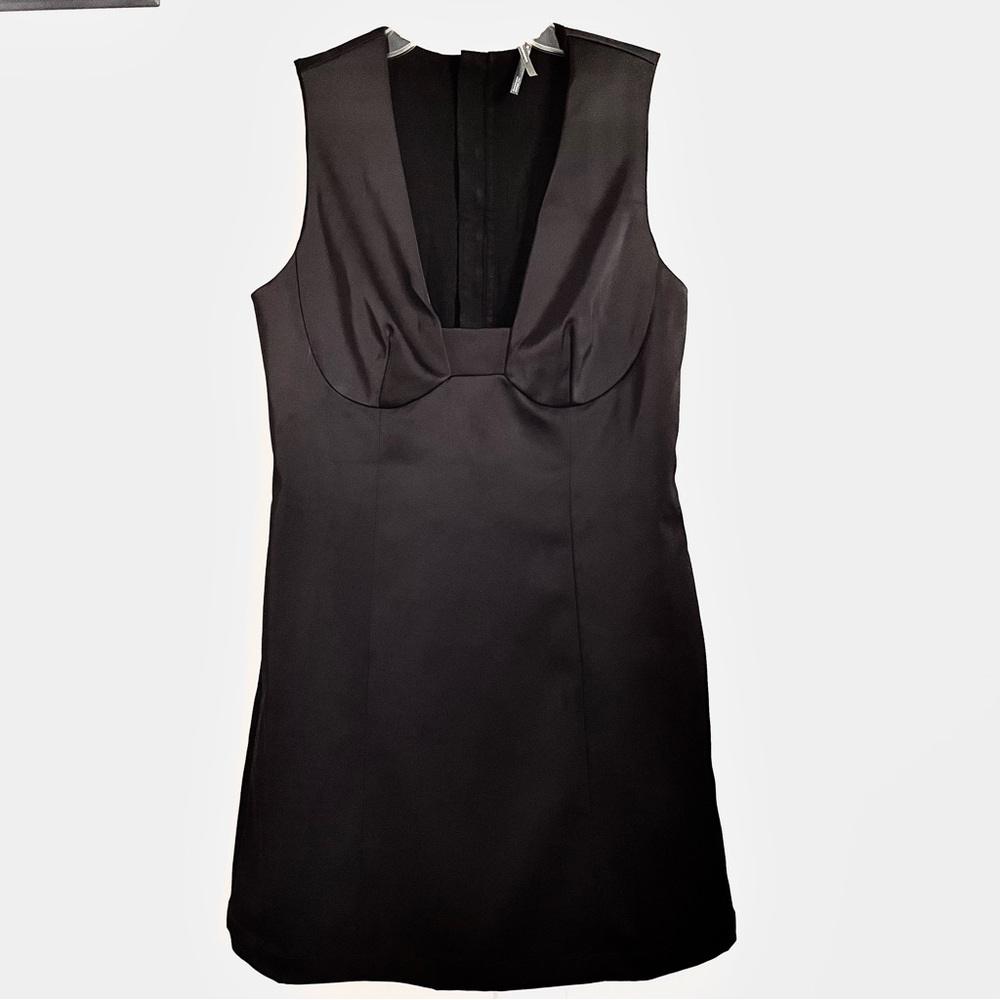 Anthropologie Sleeveless Square Neck Shift Mini Dress in Dark Brown Size 6 NWT - Picture 3 of 12